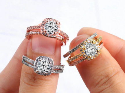 ZHOUYANG Wedding Ring Sets For Women Classic Round Cut AAA CZ Crystal Silver Color Fashion Jewelry Chirstmas Gift SR531 Rings | Stay at Home Mum.com.au