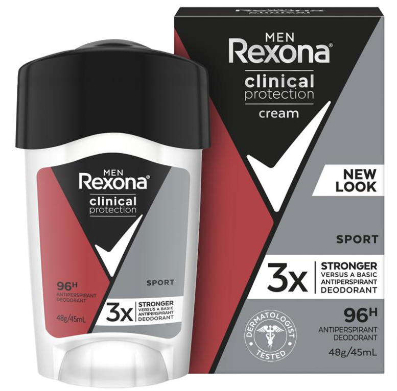 Buy REXONA Men Clinical Protection Antiperspirant Deodorant Sport 45ml Online at Chemist Warehouse® | Stay at Home Mum.com.au