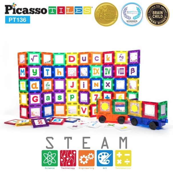 PicassoTiles 136 Building Block Set | Stay At Home Mum