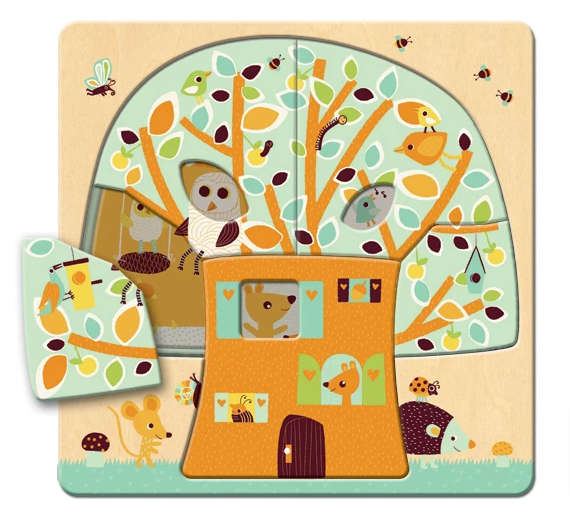 Djeco Tree House 3 Layer Puzzle Entropy Toys | Stay at Home Mum.com.au