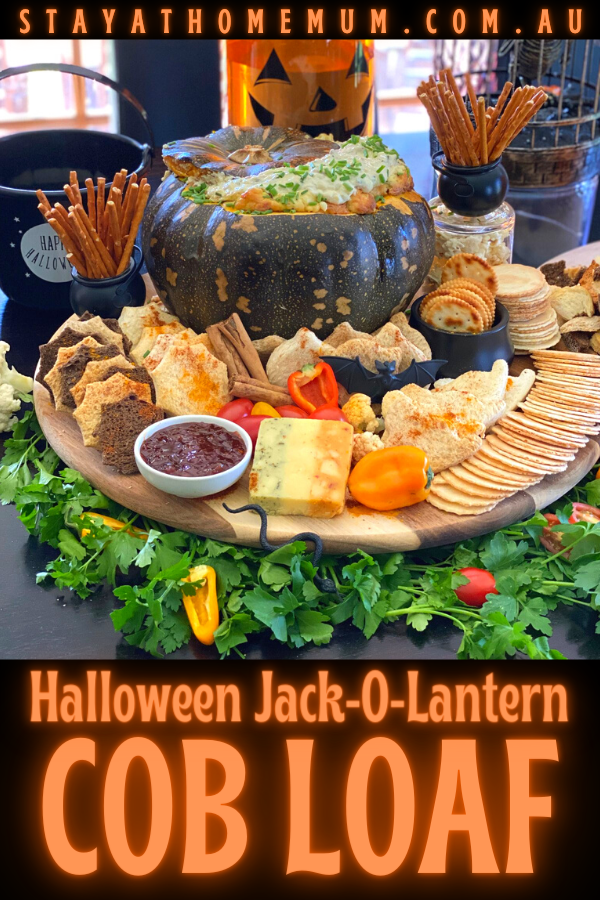 Halloween Jack O’Lantern Cob Loaf Pinnable
