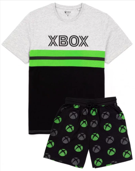 OZSALE Xbox Xbox Mens Colour Block Short Pyjama Set Black NS6485 | Stay at Home Mum.com.au