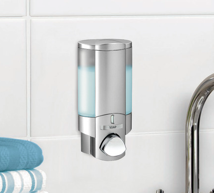 Satin Silver Aviva 300ml Soap Dispenser Temple Webster 1 | Stay at Home Mum.com.au