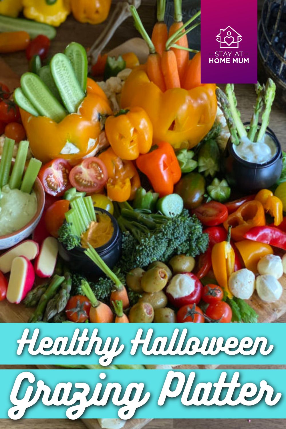 Healthy Halloween Grazing Platter Pinnable