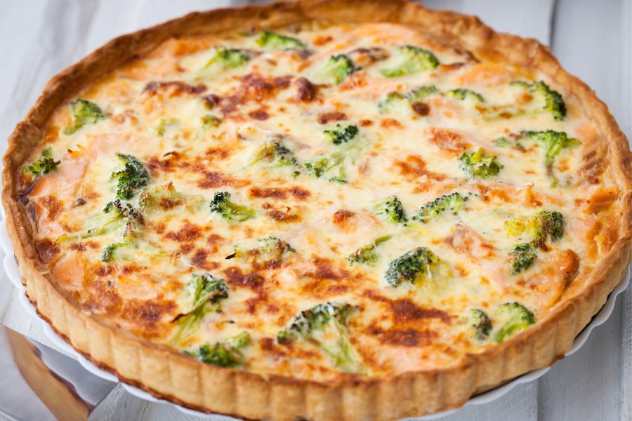 Baked Broccoli and Salmon Quiche | Stay At Home Mum