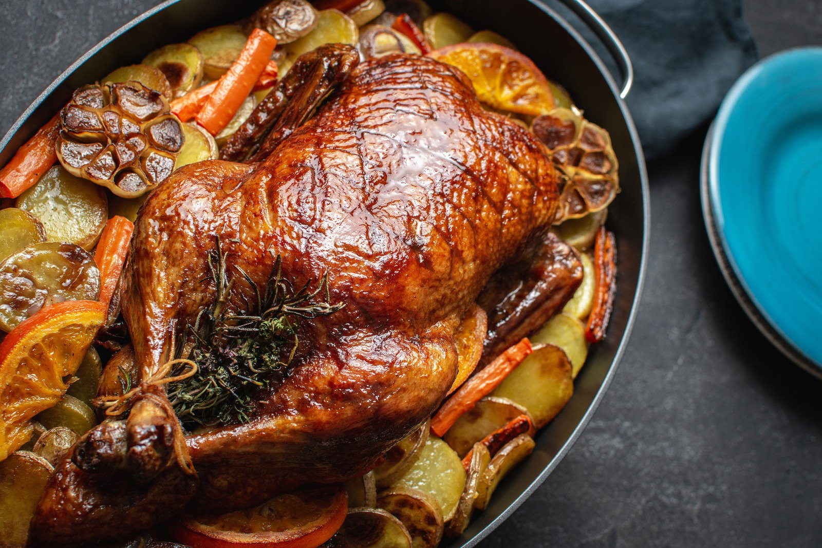 Baked Duck with Honey Orange and Rosemary Spice