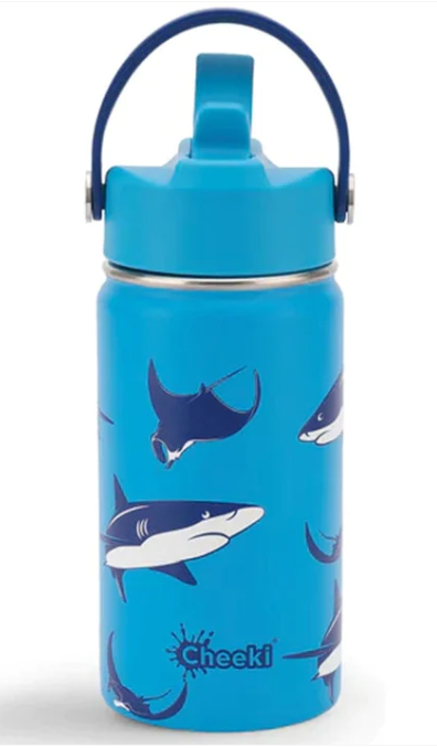 Cheeki Insulated Little Adventurer Kids Water Bottles 400ml Sharks | Stay at Home Mum.com.au