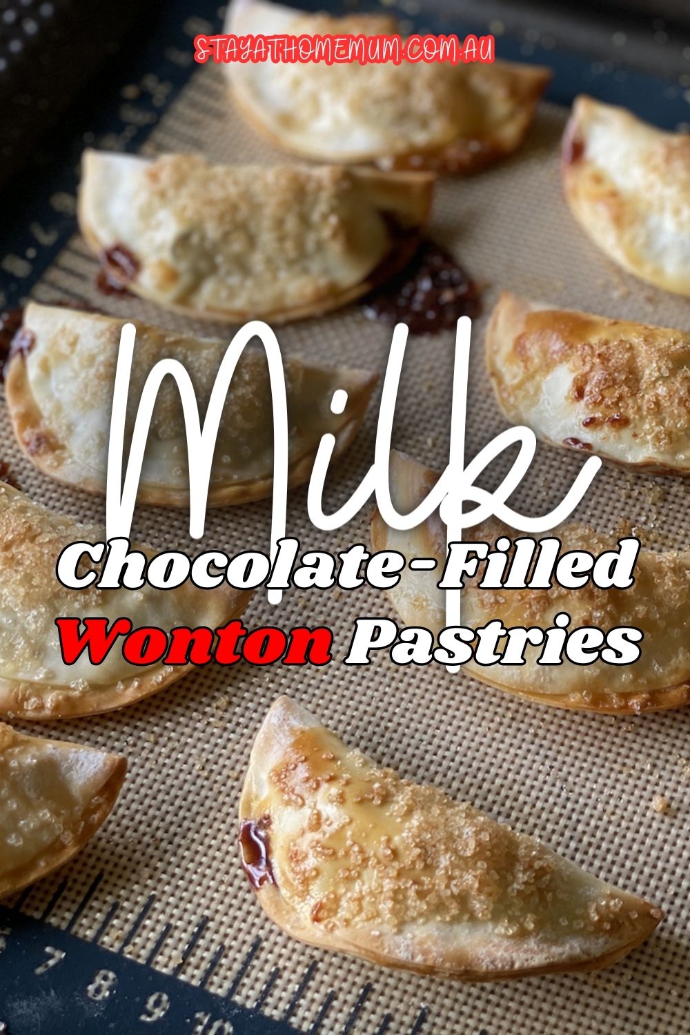 Milk Chocolate Filled Wonton Pastries Pinnable